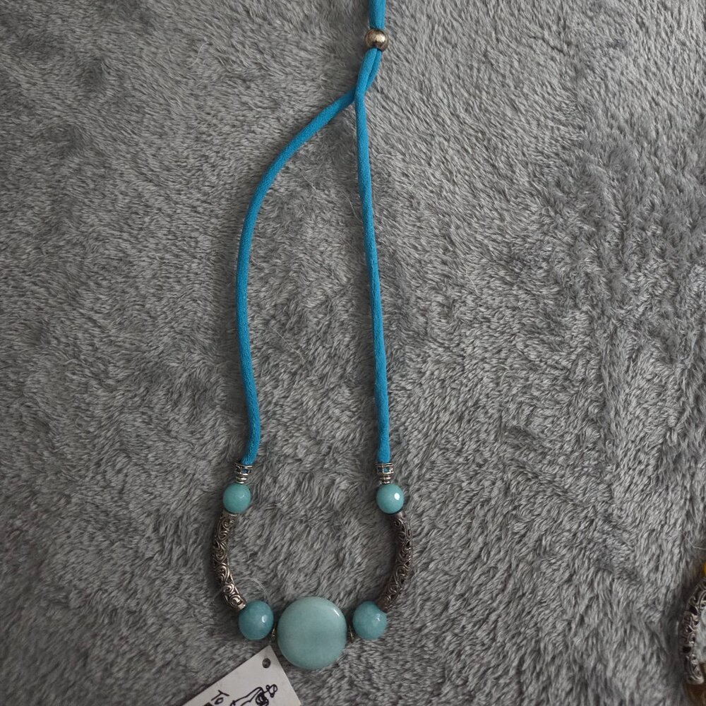 🌿 Boho Stone Necklace Trio | Adjustable Artisan Bundle 🌿 - Picture 4 of 4